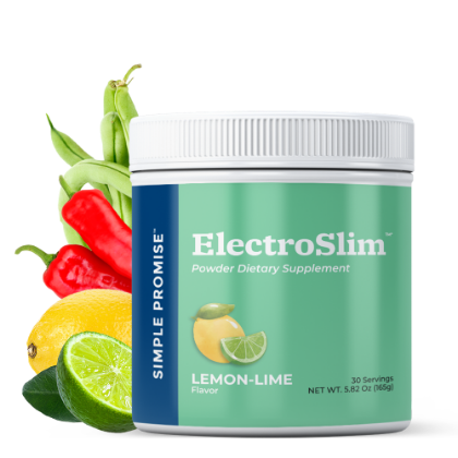 ElectroSlim jar, lemon-lime powder dietary supplement, 30 servings, net weight 5.82 oz